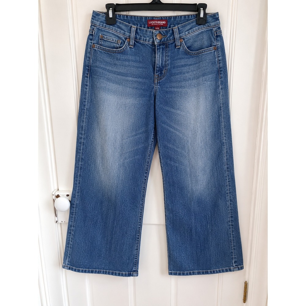 Lucky‎ Brand Sweet'N Crop Jeans Women's 33x24 Wide Leg Cropped Denim